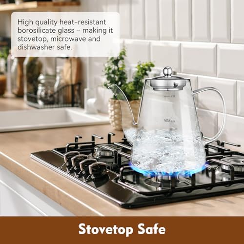 Glass Teapot, 1200ml (40oz) Tea Pot with Infuser for Loose Tea and
