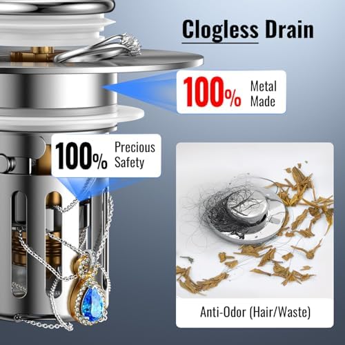 Heavy-Duty All-Metal Sink Stopper & Drain Strainer for Bathroom