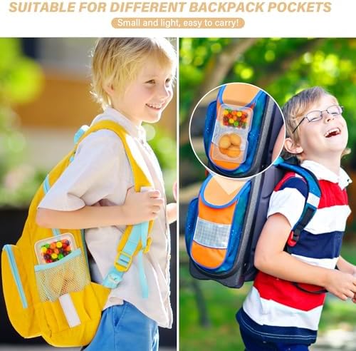 Double Compartment Snack Containers with Lids, 2 Compartment Condiment