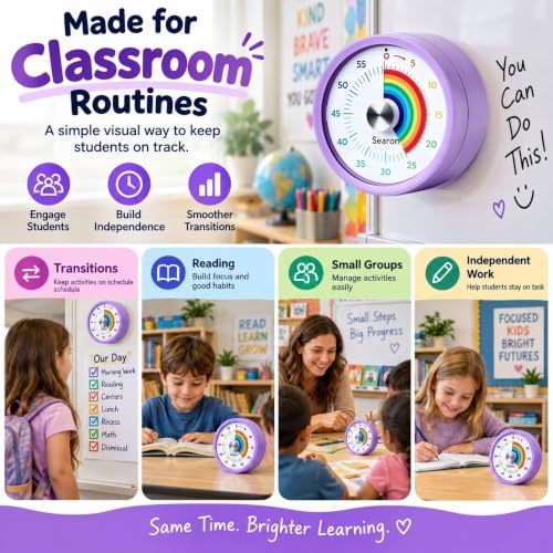 Magnetic Visual Timer, 60-Minute, Purple