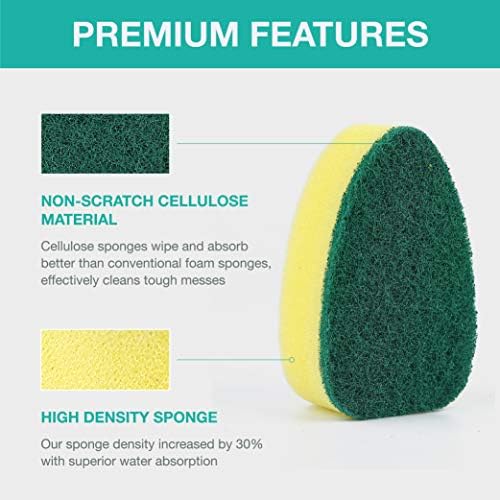 Dishwand Refills Sponge Head, 12Pcs Non-Scratch