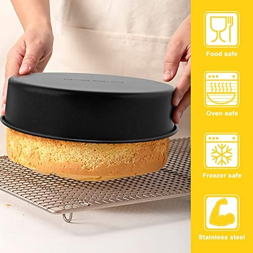 E-far 8 Inch Cake Pans Set of 2, Nonstick Small Cake Pans & Parchment