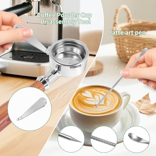 Espresso Accessories Kit,4.8 Inch Knock Box Kit with Tamping Mat,WDT