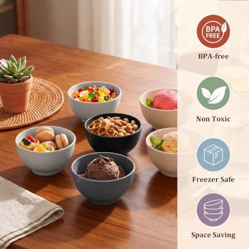 PYRMONT Wheat Straw Bowls 10 Oz Small Bowls for Kitchen