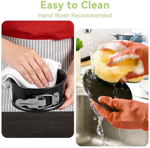 USLAI 4 Inch Mini Springform Pan Set, Nonstick & Leakproof, 4 Pieces