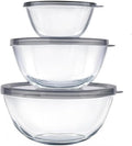 Glass Mixing Bowls with Lids Set,3-Piece Nesting