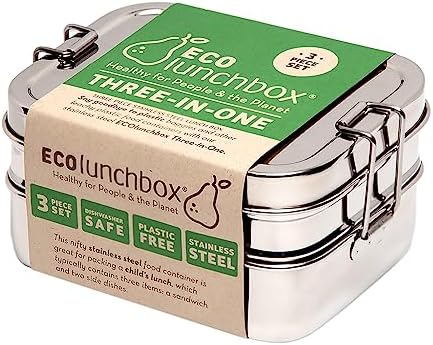 ECOlunchbox Three-in-One Stainless Steel Bento Box, 31 oz – 3-Piece