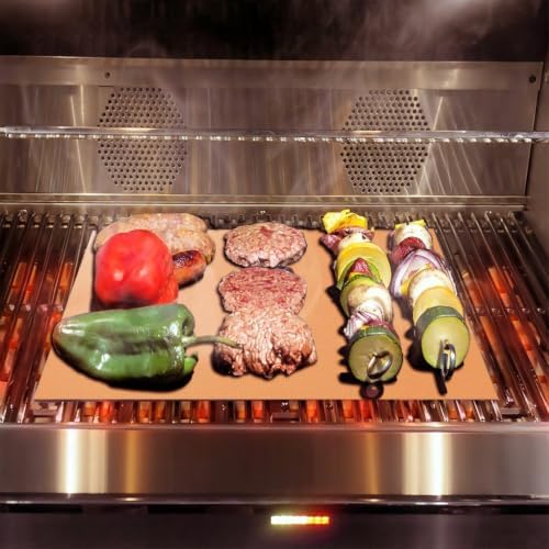 Copper Grill Mats for Outdoor Grill Set of 6 - Nonstick Reusable
