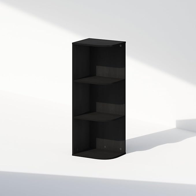 Furinno Reed Corner Shelf, 3-Tier Corner Bookshelf, Book Shelf, Corner Shelves - Image 3