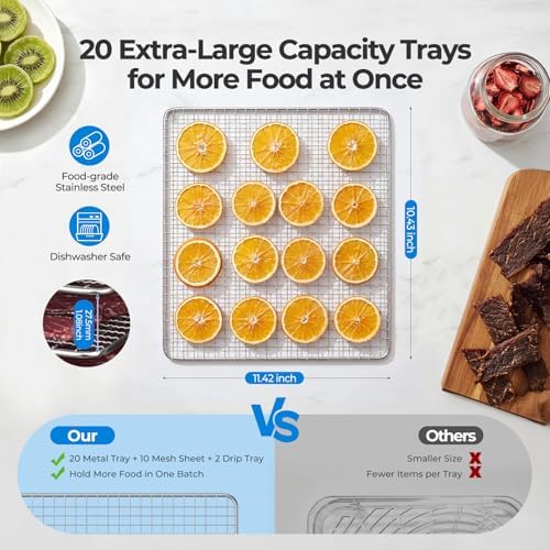 OSTBA Food Dehydrator, 20 Trays, 1300W