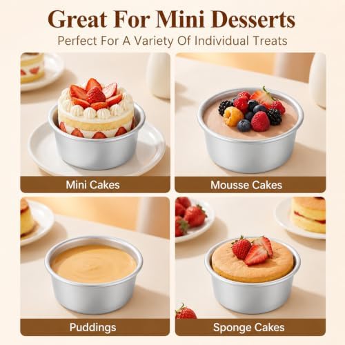 18 Pcs 4 Inch Round Cake Pans Aluminum Round Baking Molds