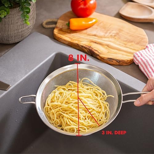 Chef Craft Select Stainless Steel Mesh Strainer, 8 Inch
