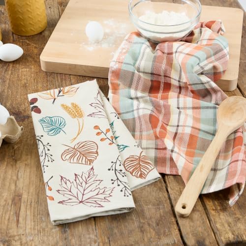 DII Fall Basics Kitchen Dishtowel Collection Printed & Plaid Fall Dish