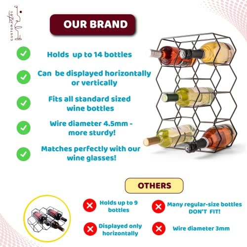Gusto Nostro Countertop Wine Rack - 14 Bottle Freestanding Modern