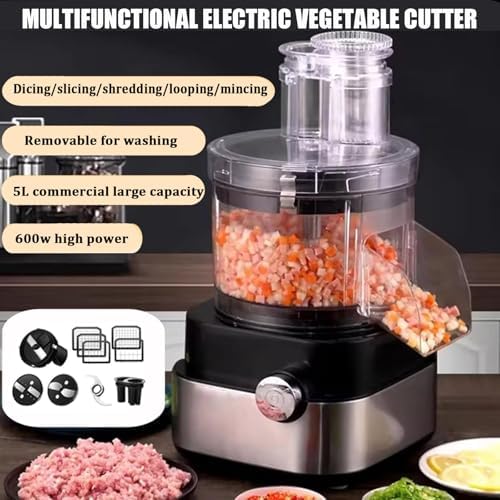 Mini Food Processor, 600W, 5L Capacity