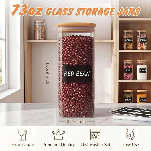 SENTVEND 73 Oz Glass Jars - 3 Pack Food Storage Containers with Lids