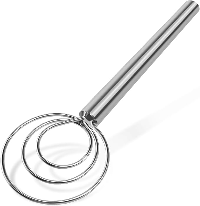Danish Dough Whisk Stainless Steel Wooden Handle by YIGEDA