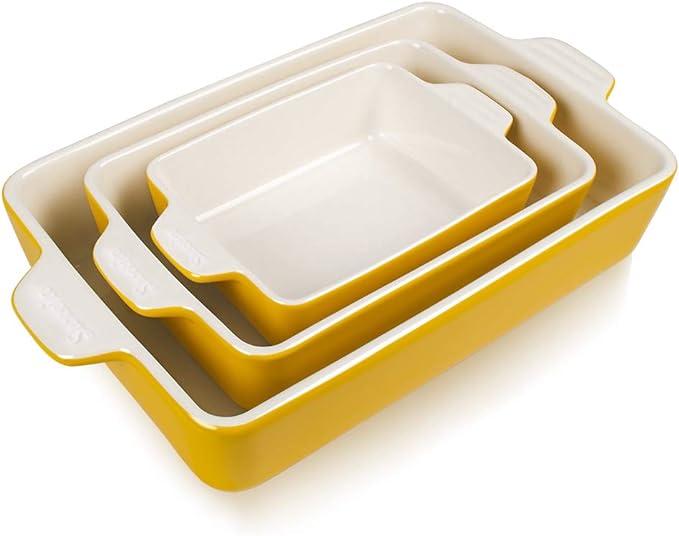 Sweejar Ceramic Bakeware Set, Rectangular Baking Dish by Sweejarco1949
