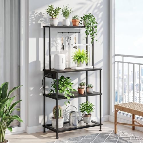 SUPERLELE 4-Tier Baker's Rack with Power Outlets