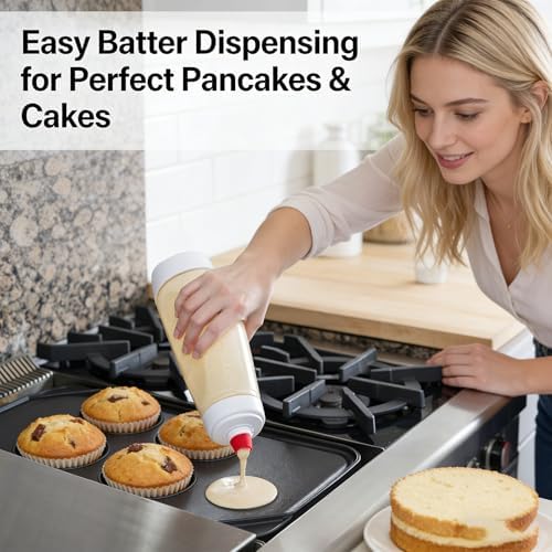 2-Pack Pancake Batter Dispenser with Whisk Ball