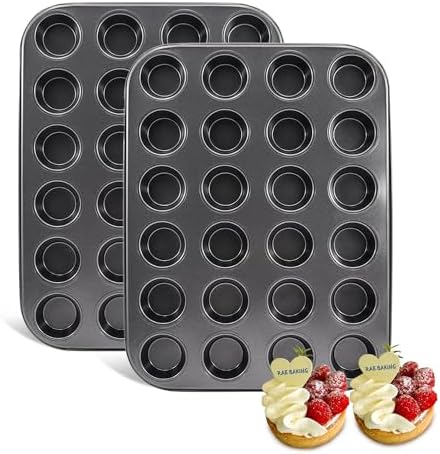2 Pack Premium Bakeware 24-Cup, Mini Muffin Pan, Dishwasher Oven Safe