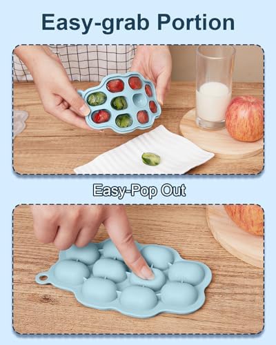 KingKam Breastmilk Popsicle Molds, Baby Fruit Feeder Teething Tray