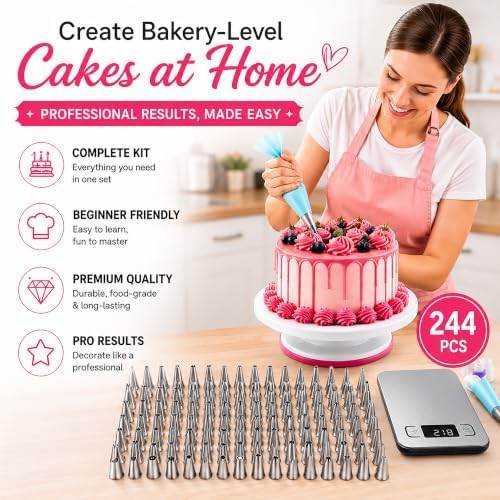 Baking Decoration Kit – with Premium Digital scale, Complete 244-Piece