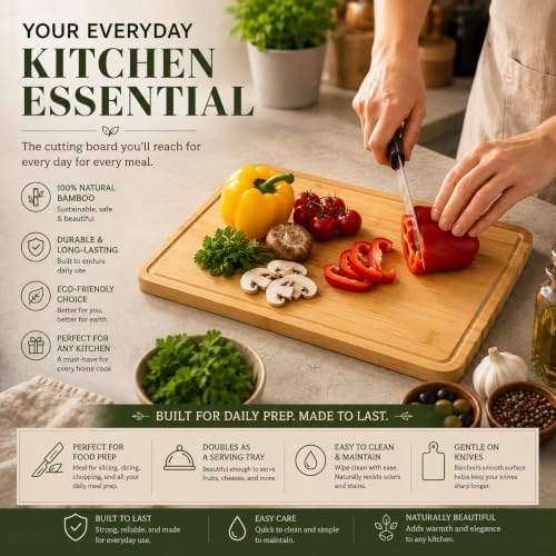 Bulk Wholesale Bamboo Cutting Boards, Set of 10, 14x11 Inch, Juice
