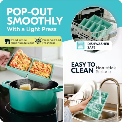 Silicone Soup Freezer Molds with Lids, 2 Cup & 1 Cup Combo, 2 Pack