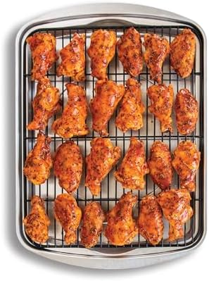 Nordic Ware Oven Crisp Baking Tray 2pc Set Includes Pan and Rack