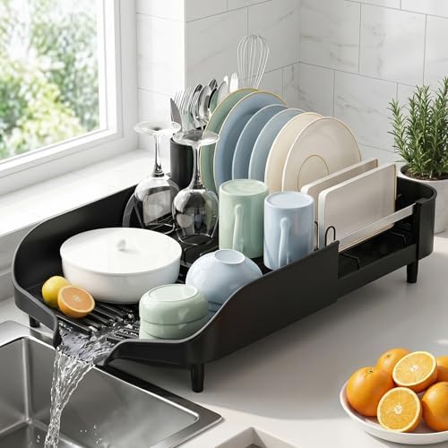 PULIDIKI Expandable Dish Drying Rack for Kitchen Counter