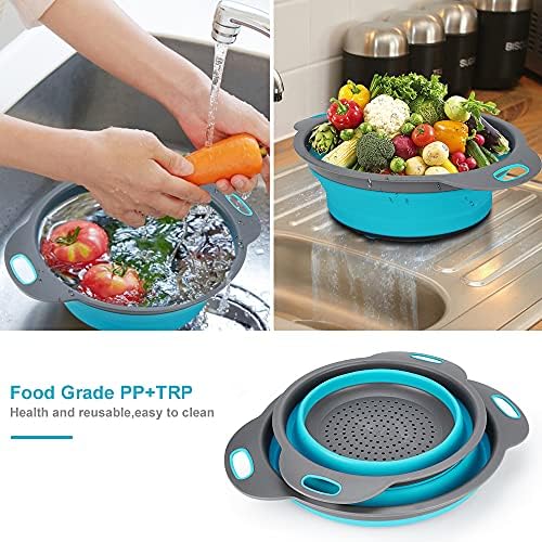zoopod Collapsible Colander Basket 2 of Set,Vegetables Fruit Washing