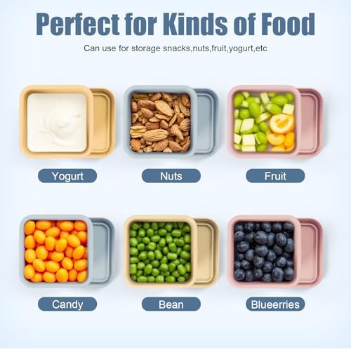 8 pcs 10 oz Silicone Snack Containers with Lids Silicone Food Storage