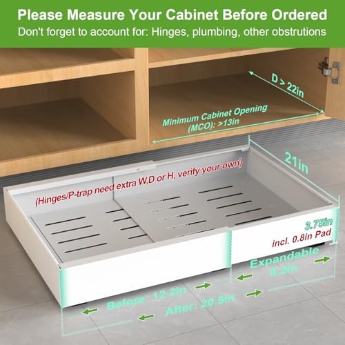 ANTOWIN 2-Pack Expandable Pull Out Cabinet Organizer