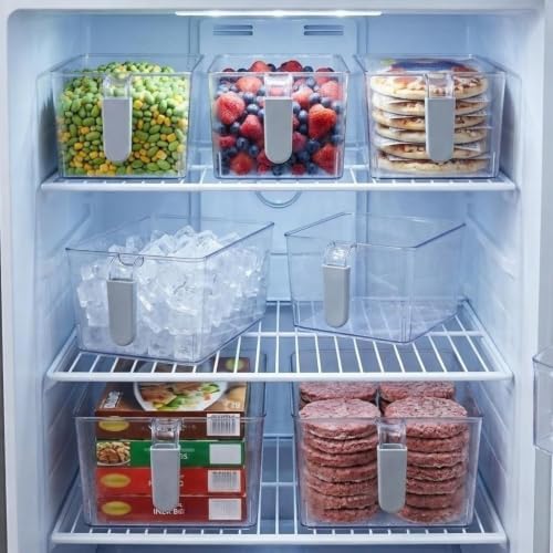 2 Set Freezer Ice Bins with Scoop and Tongs