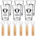 Didaey 12 Pcs Groomsmen Shot Glasses Bottle Openers Best Man Gifts
