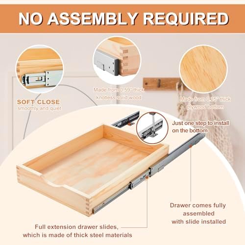 Sintuff 4 Pack Wooden Pull out Tray Cabinet Organizer, 15'' X 21''