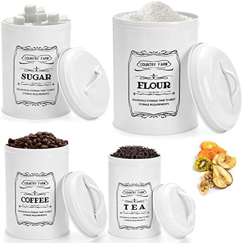 yarlung Set of 4 Kitchen Canisters with Airtight Lids, Coffee Tea