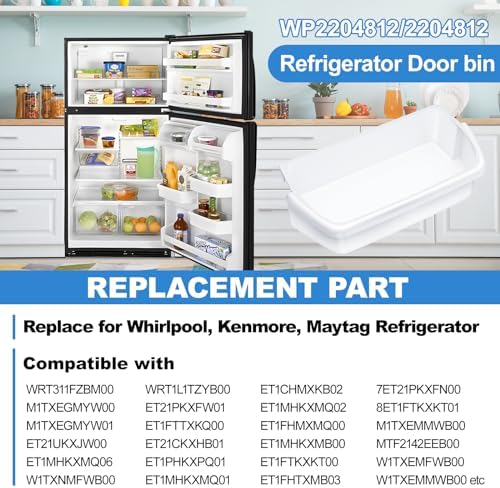 WP2204812 2204812 Refrigerator Door Shelf Bin Replacement Compatible