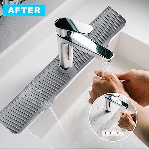 Kitchen Sink Splash Guard, 32"x 5.5", Silicone Faucet Splash Guard
