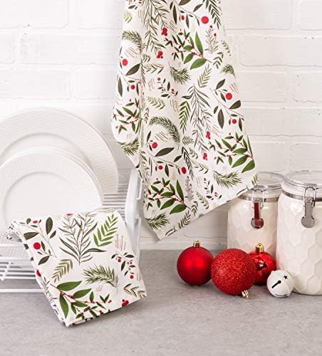 DII Christmas Kitchen Towel Set, Floral Tea Towels for Baking