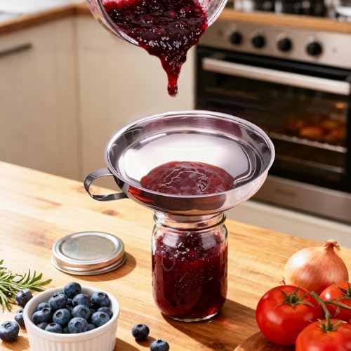 Canning Funnel with Strainer, Wide Mouth Funnels for Filling Wide and