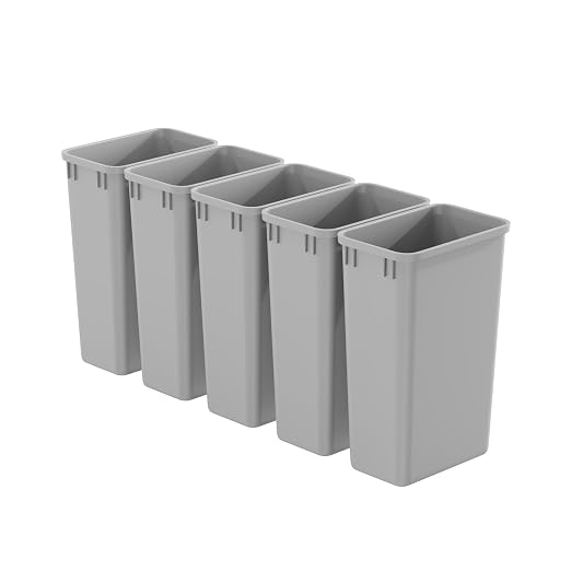 Dowell 5 Pack 50Qt Wastebasket Trash Container, by DowellKitchenBath