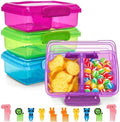 Hiceeden 4 Pcs Snack Containers with Lids, 2 Compartments Food