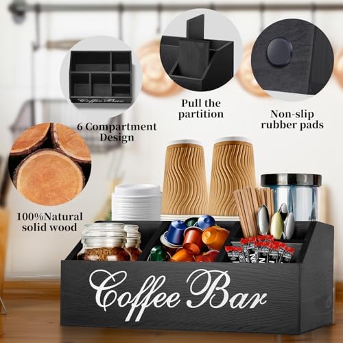 Coffee Bar Organizer with Adjustable Dividers