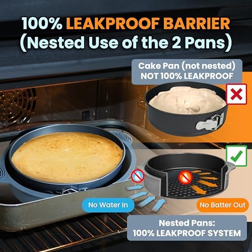 Cheese Cake Pans for Baking, NON-STICK Springform Pan Set & SILICONE