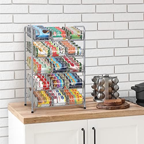 MOOACE Can Rack Organizer, 5 Tier Can Storage Dispenser Holds up to 60