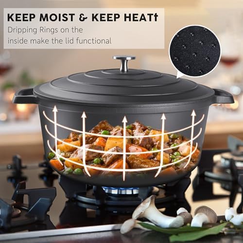 Large Dutch Oven Pot with Lid-7.5QT Cast Aluminum Oven Pot with Two Handles - Image 5