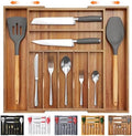 Bellsal Acacia Silverware Organizer Kitchen Drawer Organizer