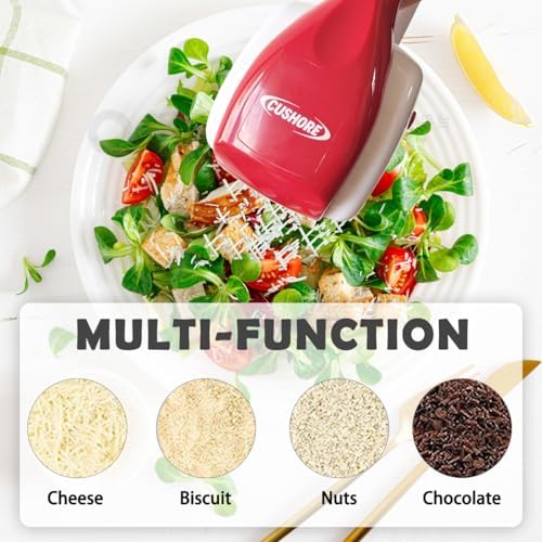 Cushore Electric Hard Cheese Grater, CES03D, Red